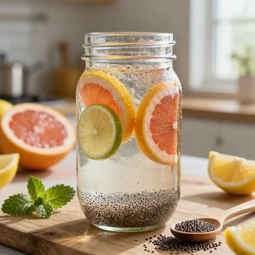 Citrus and Chia Seed Detox Water for Weight Loss With Chia Seeds