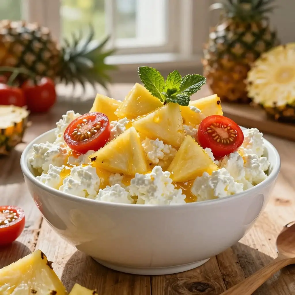 Cottage Cheese Bowl With Pineapple or Tomato